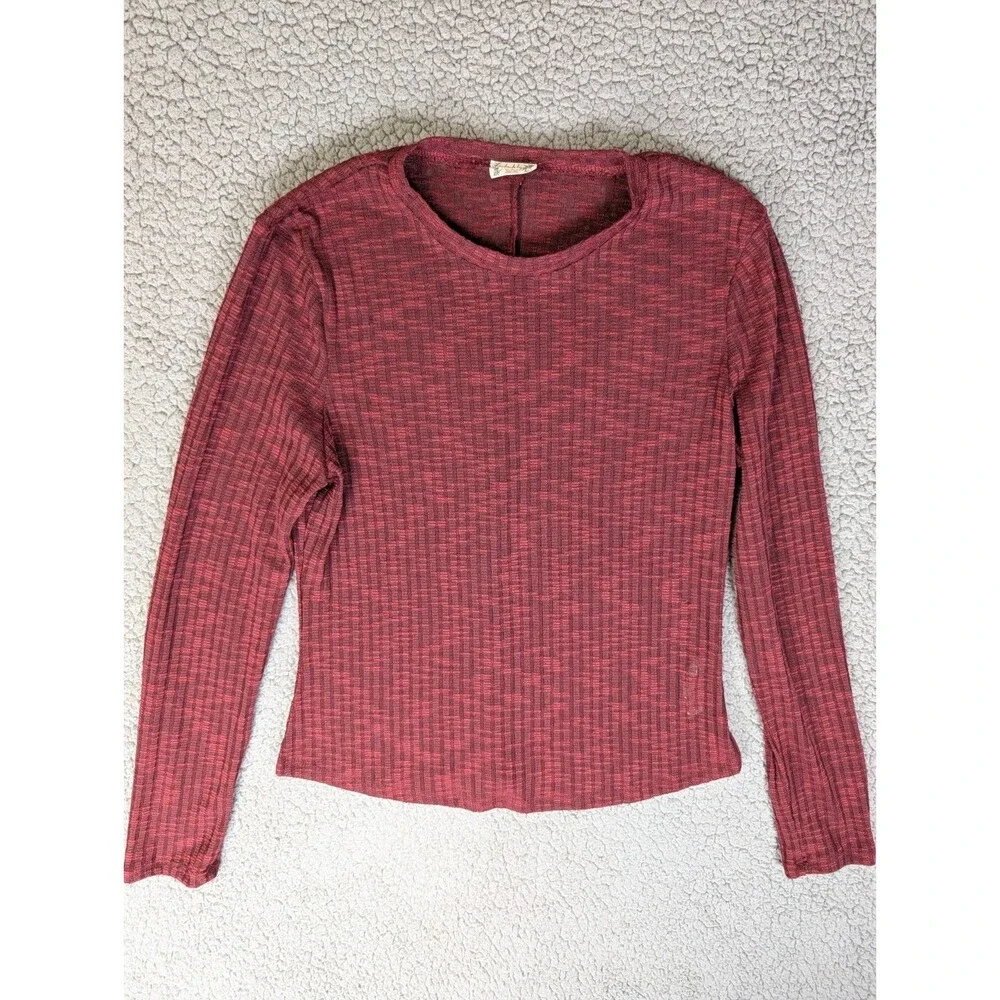 Free People Intimately FP Womens Aura Layering Top Semi Sheer Ribbed Size Large